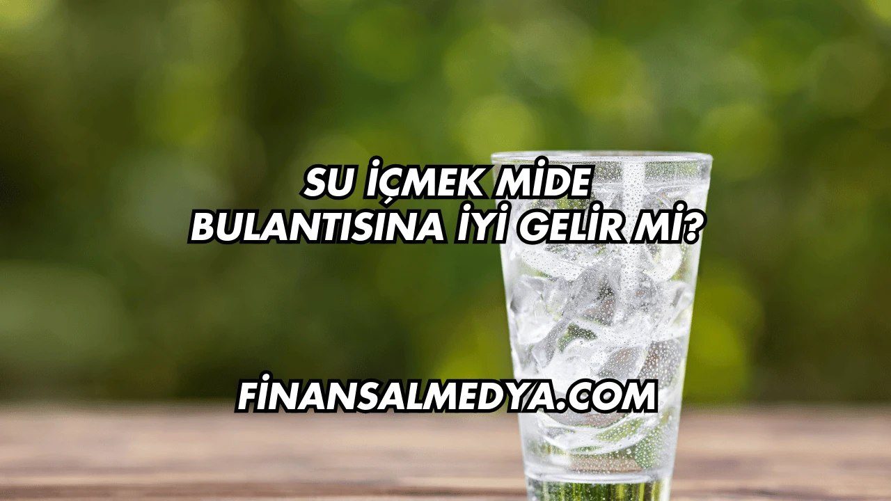 Su İçmek Mide Bulantısına İyi Gelir mi?
