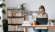 Tanıtım Yazısı Satın Almanın Maliyeti