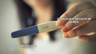 Hamilelikte Negatif Ne Demek