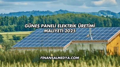 Güneş Paneli Elektrik Üretimi Maliyeti 2025