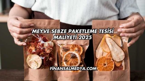 Meyve Sebze Paketleme Tesisi Maliyeti 2025