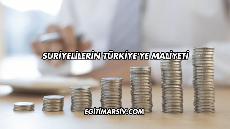 Suriyelilerin Türkiye'ye Maliyeti